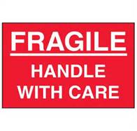 Label,&quot;Fragile/Handle W/Care&quot; 500=Roll, 3&quot;X5&quot;