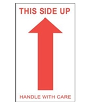 3 x 5&quot; This Side Up Handle with Care (Arrow) Label, 