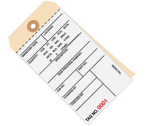 Inventory Tags, 6 1/4&quot; x 3 1/8&quot;, Non-Wired, 500-999,