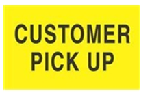 3 x 5&quot; Customer Pick Up Label, 500/roll