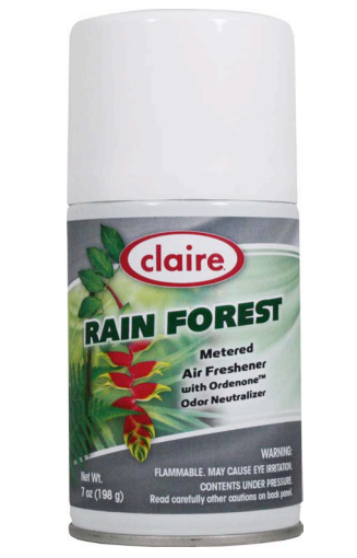 Deodorizer, Rain forest
metered air
freshner, 7oz, 12 cans/case 