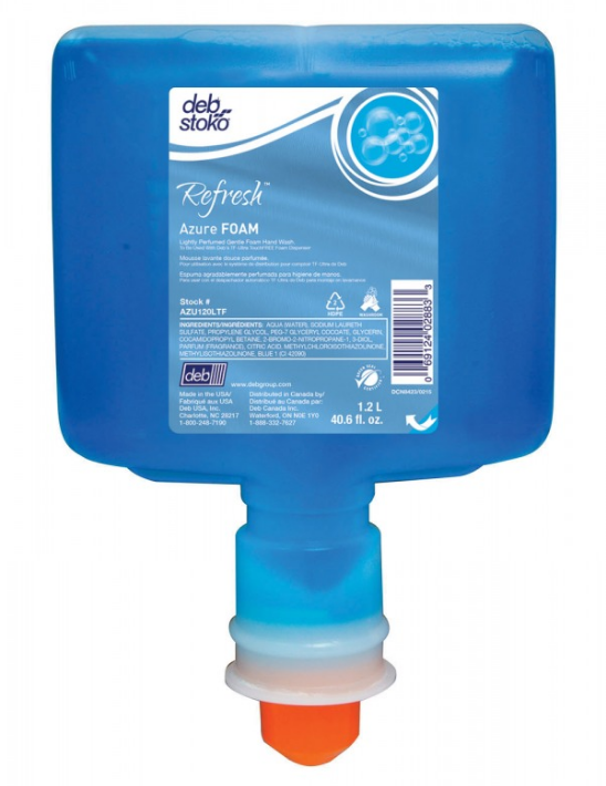 Soap, Foam, Refresh Azure, 1.2 Liter Cartridges, Stoko,