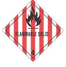 4 x 4&quot; Flammable Solid - Hazard Class 4 Label, 500/Roll