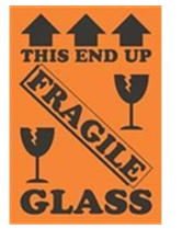 4 x 6&quot; This End Up Fragile Glass (Arrows/Broken Glass)
