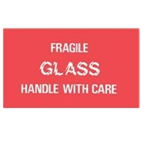 3 x 5&quot; Fragile Glass Handle
with Care Label