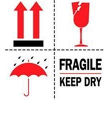4 x 4&quot; Fragile Keep Dry
(Arrows/Broken
Glass/Umbrella) Label,
500/Roll