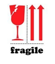 3 x 4&quot; Fragile (Broken Glass/Arrows) Label, 500/Roll