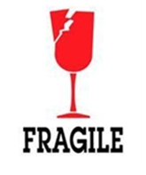3 x 4&quot; Fragile (Broken Glass) Label, 500/Roll