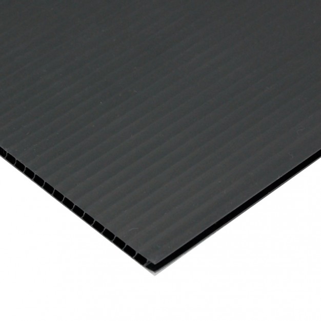 Plastic Corrugated Pad, 39x39, 3mm, Black,Trimmed and