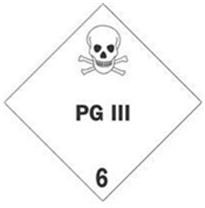 4 x 4&quot; PG III - Hazard Class 6 Label, 500/Roll