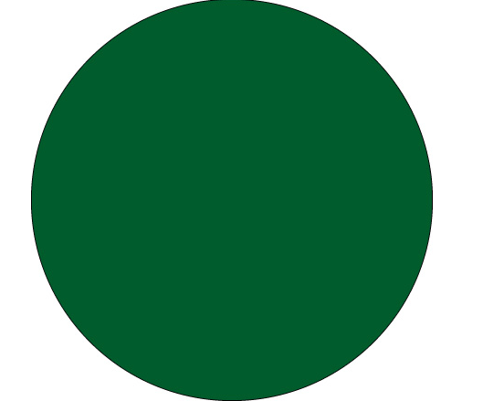 Label, 1-1/2&quot; circle ,Green,500/roll