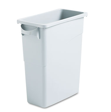 Waste Container, Light Gray, 15.875 Gal, Slim