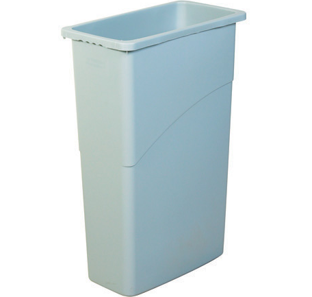 Waste Container, Gray, 23 Gal, Slim