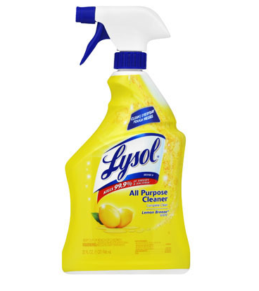 Disinfectant, Lysol 4N1 all
purpose cleaner, Lemon scent,
12/32oz bottles