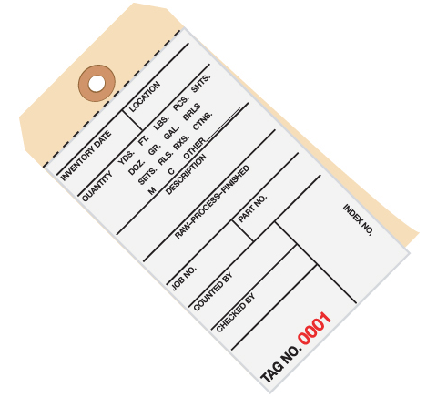 Inventory Tags, 6 1/4&quot; x 3 1/8&quot;, Non-Wired, 4000-4499,