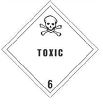 4 x 4&quot; Toxic - Hazard Class 6 Label, 500/Roll