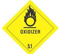 4 x 4&quot; Oxidizer - Hazard Class 5 Label, 500/Roll