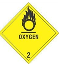 4 x 4&quot; Oxygen - Hazard Class 2 Label, 500/Roll