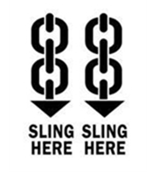 3 x 4&quot; Sling Here (Chains/Arrows) Label,