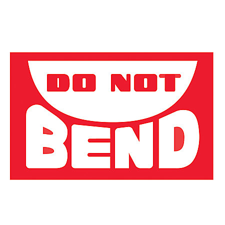 3 x 5&quot; Do Not Bend Label, 500/roll