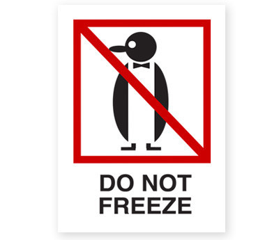 &quot;Do Not Freeze&quot; Label 3&quot;x4&quot; White/Red/Black 500/rl