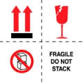 Label, 4x4, Fragile Do Not Stack (Boxes/Arrows/Broken