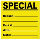 Label, 12&quot;x12&quot;, Bright Yellow/Blk,