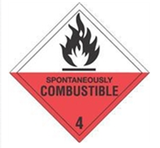 4 x 4&quot; Spontaneously Combustible - Hazard Class 4