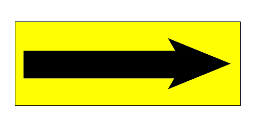 1-1/2&quot;X4&quot; Florescent Yellow Arrow label, 500 per roll