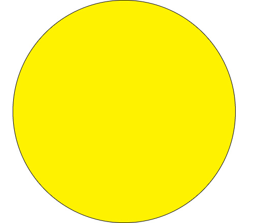 Label 3/4&quot; Fluorescent Yellow Inventory Circle